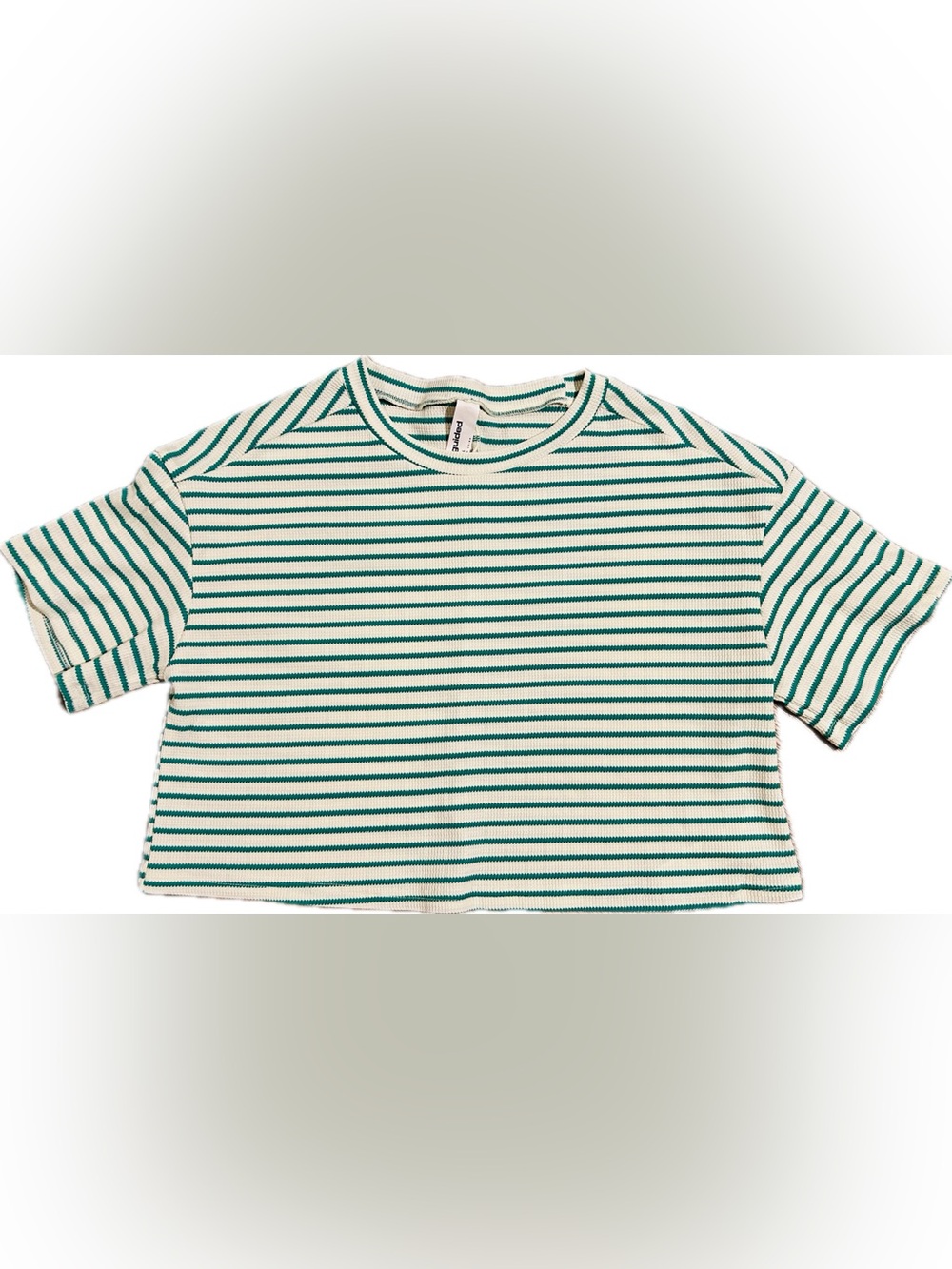 Missguided Large Green Striped Crop Top
